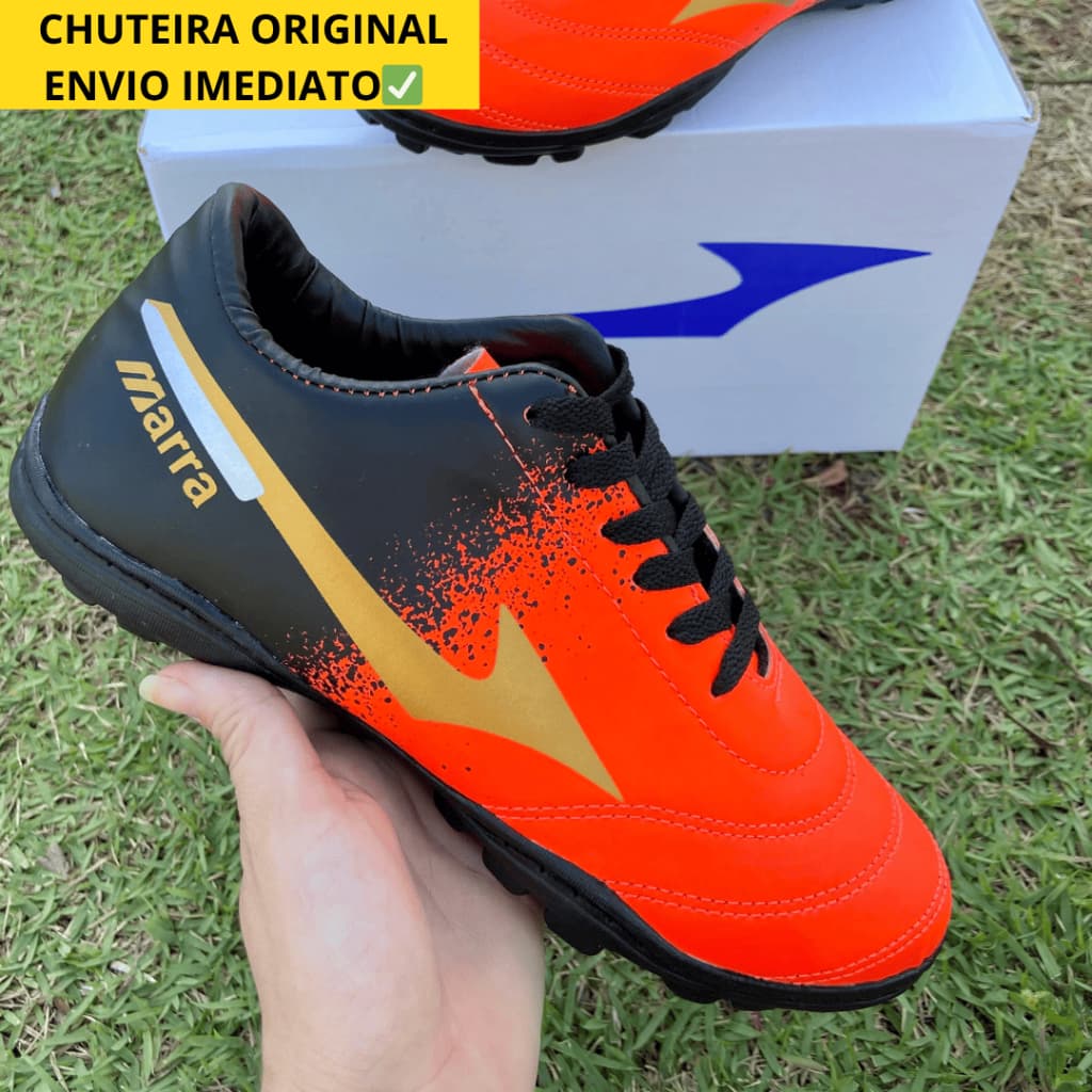 Chuteira de SOCIETY com Travas Resistente Quadra Gramado Sintético Fut7 Promoção Direto de Fábrica