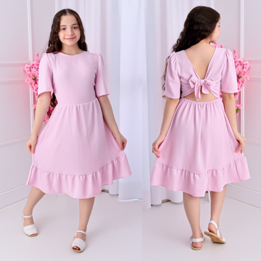 Vestido infantil Menina Manga curta Princesa 6 ao 14 verão Black Friday