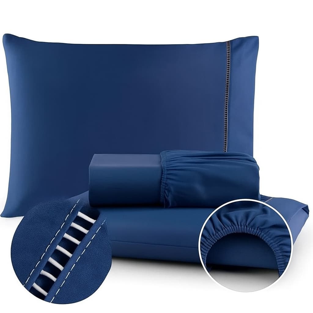 Jogo de Lençol 400 Fios Cama Casal Queen King Solteiro Micropercal Ponto Palito