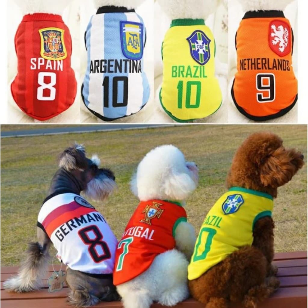 Camiseta Time Para Pet Regata Futebol Estilo Brasileiro Cachorro Gato P/M/G LR-0175