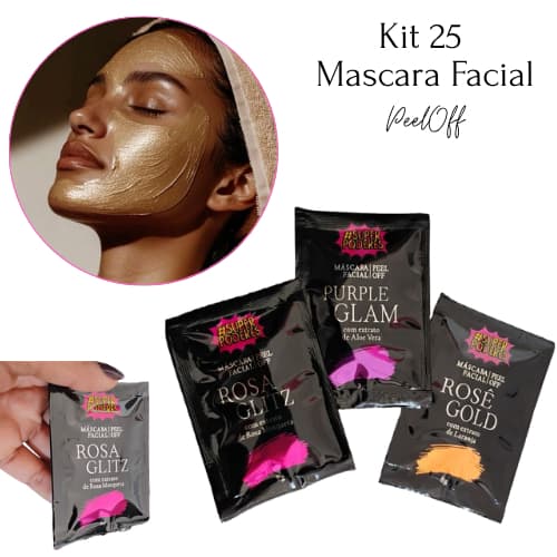 kit 25 Máscara Facial Sachê SkinCare Limpeza de pele brindes/lembrancinha