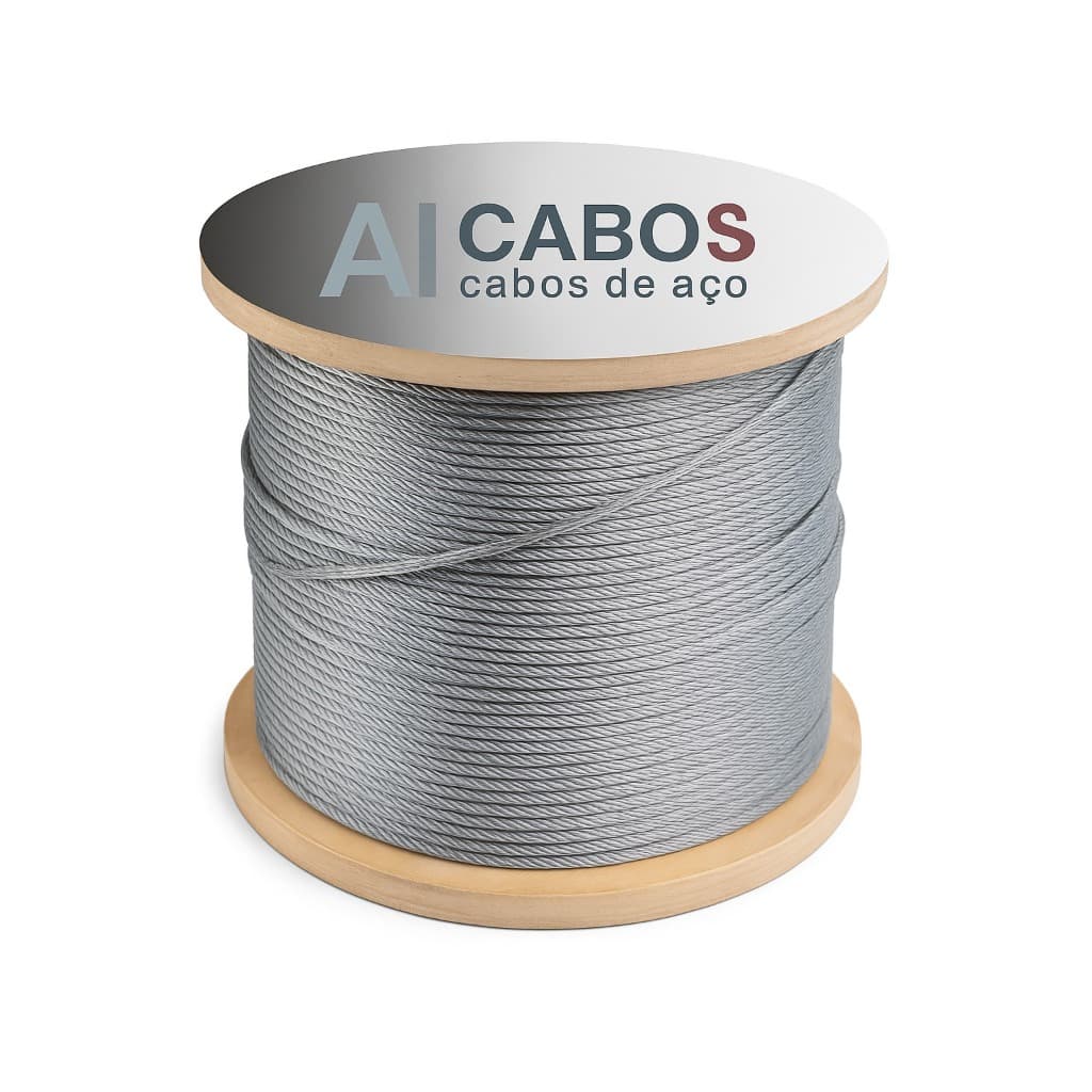 Cabo de Aço Revestido PVC Cristal 3/32" 3,2mm – 50 Mts P/ Varal, Flexível e Resistente + 4 Clips 1/8