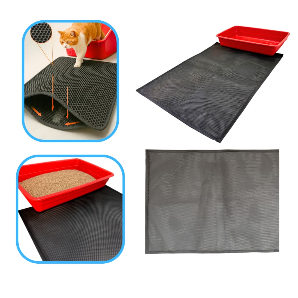 Kit 2 Tapete segura areia anti sujeita coletor limpa patas gato sanitário