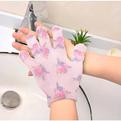 Par de luvas de banho esfoliastes Flores