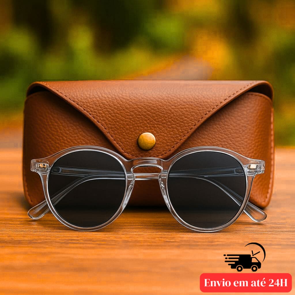 Óculos Behave New Gray Cinza Redondo Masculino Feminino Moda Praia Vintage 2026 PREMIUM UV400