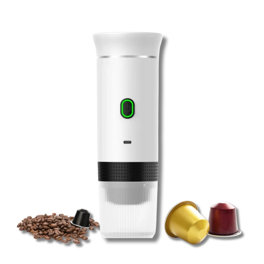 Máquina de Café Expresso Portátil 3 em 1 Branca Elétrica aquecimento, Capsulas