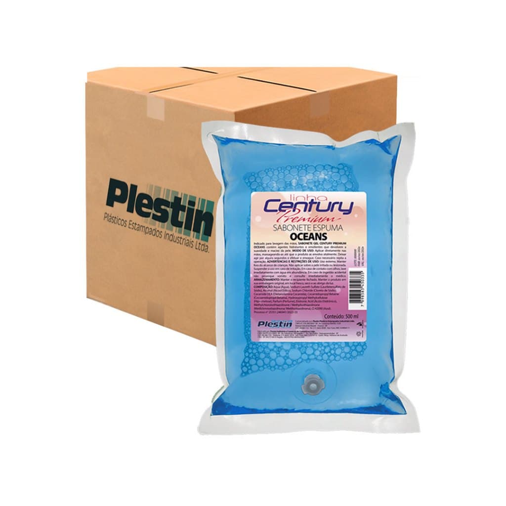 REFIL SABONETE ESPUMA CENTURY PERFUMADO OCEANS 500ML (PLESTIN)