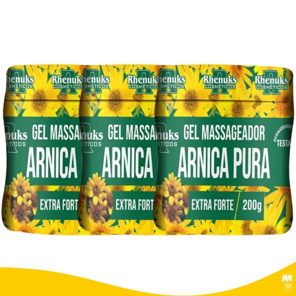 Gel Massageador Arnica Pura Extra Forte 200g - Alivio Dor Muscular Rhenuks Envio Imediato