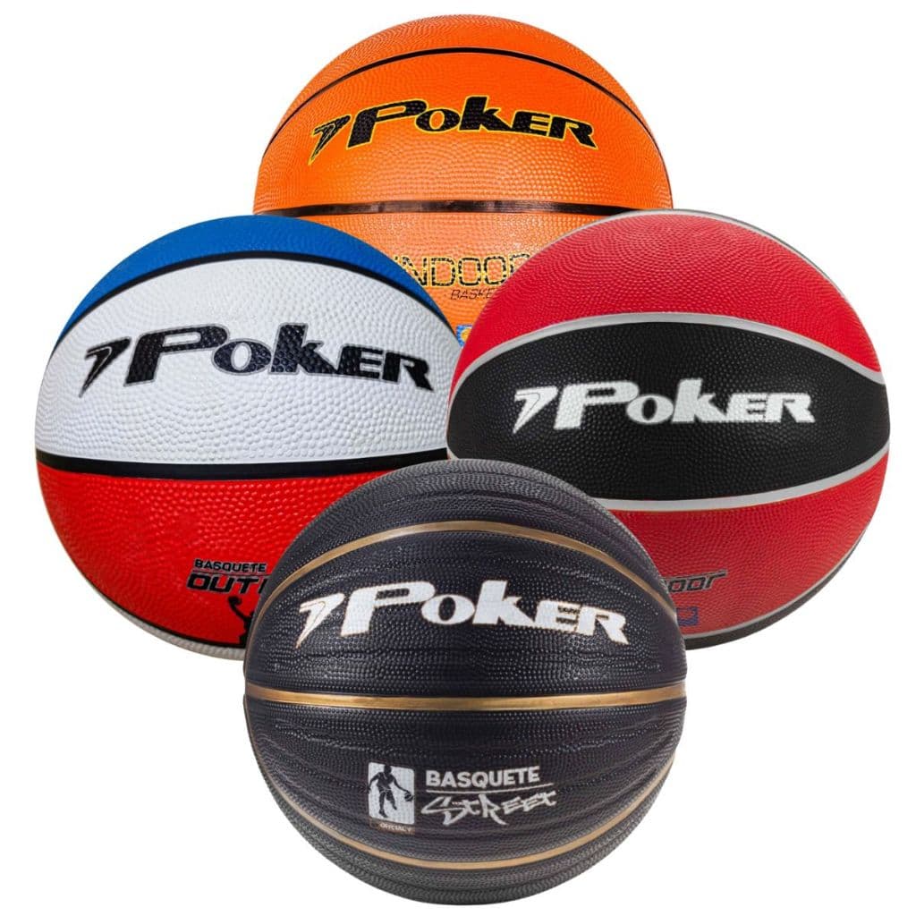 Bola de Basquete Outdoor/Indoor N° 7 OFICIAL Poker - Para uso em quadra externa area aberta e na rua