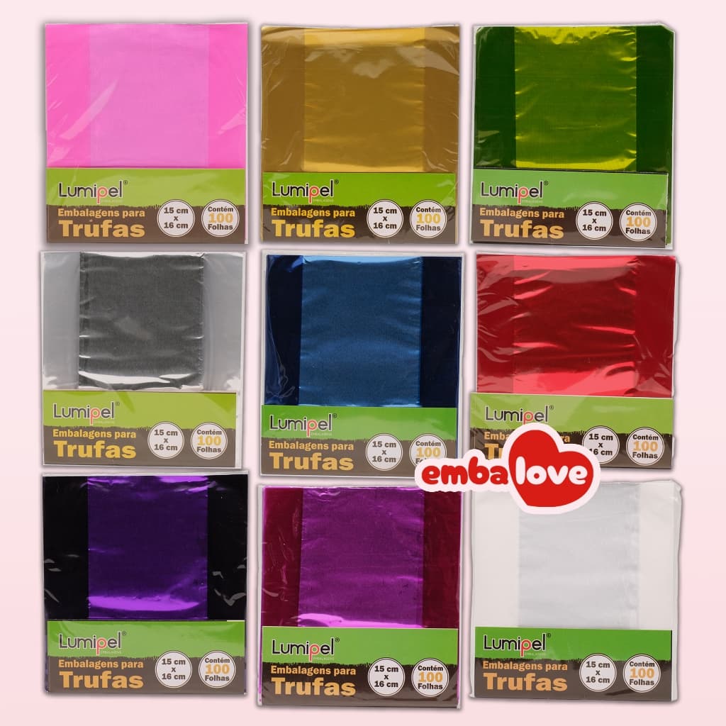 500 Embalagem para Trufa 15x16cm Lisos