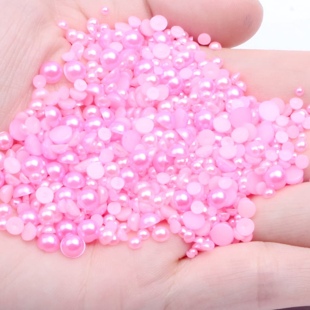 Meia Pérola Para Colagem 4mm 1.000/2000 Peças Base Reta Artesanato