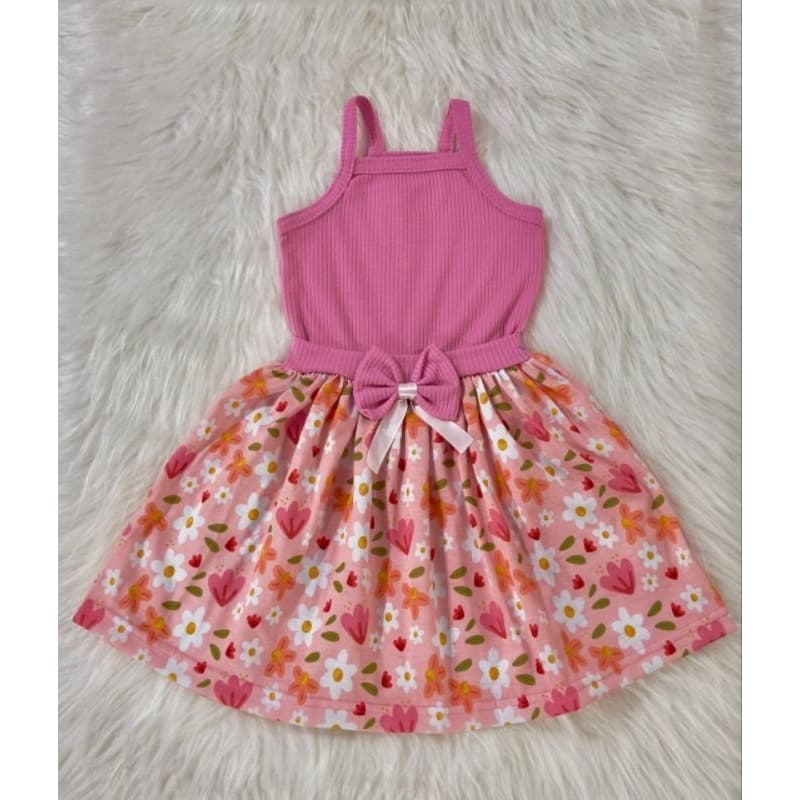Vestido de Alça Verão Infantil Menina