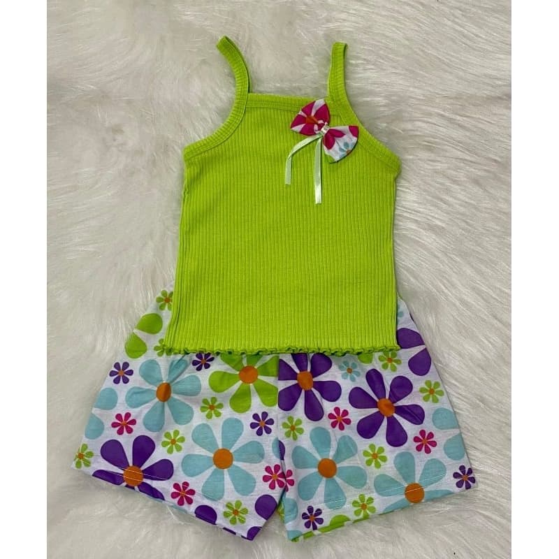Conjunto Top Alça Verão Infantil de Menina