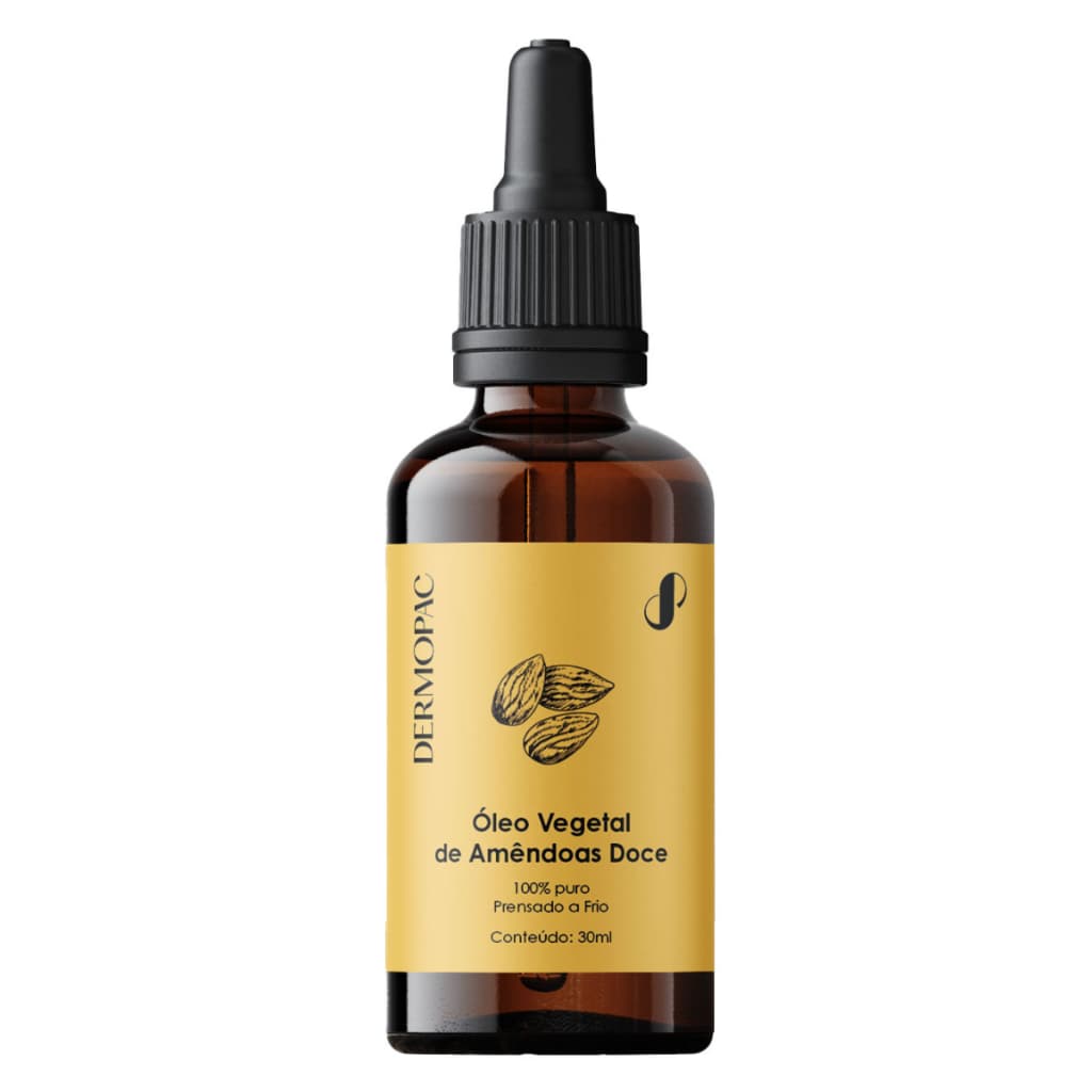 Óleo Vegetal de Amêndoas Doce 100% Puro Prensado à Frio Uso Corporal e Capilar Dermopac