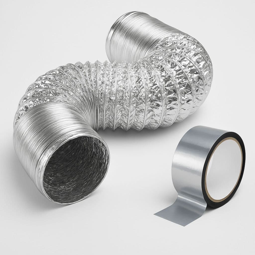 Fita + Duto Flexível 300mm 2,5 Metros Aluminizado Saída De Ar Coifa Exaustores