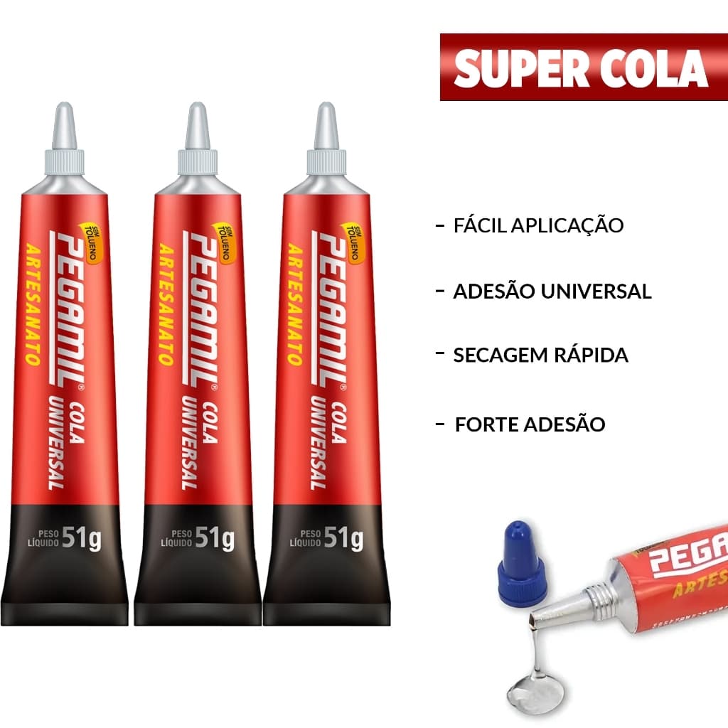 Cola Adesiva Universal Transparente Pegamil 51g Super Cola