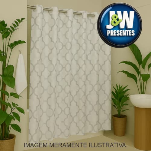 Cortina de Box - FWB, para Banheiro 1,80x1,80m EVA com Ganchos – Resistente, Impermeável e Fácil de Limpar