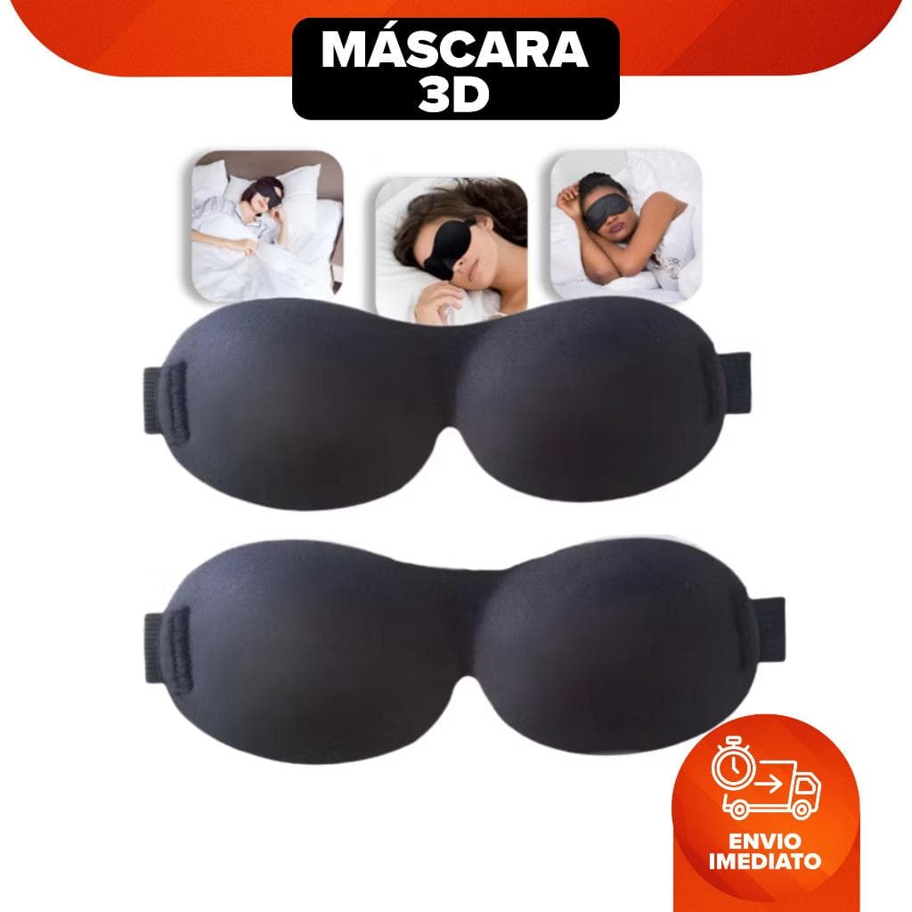 Máscara Kit 2 de Proteção 3D Tridimensional Olhos Homens e Mulheres Avião Preto 22 Cm Tapa Olho