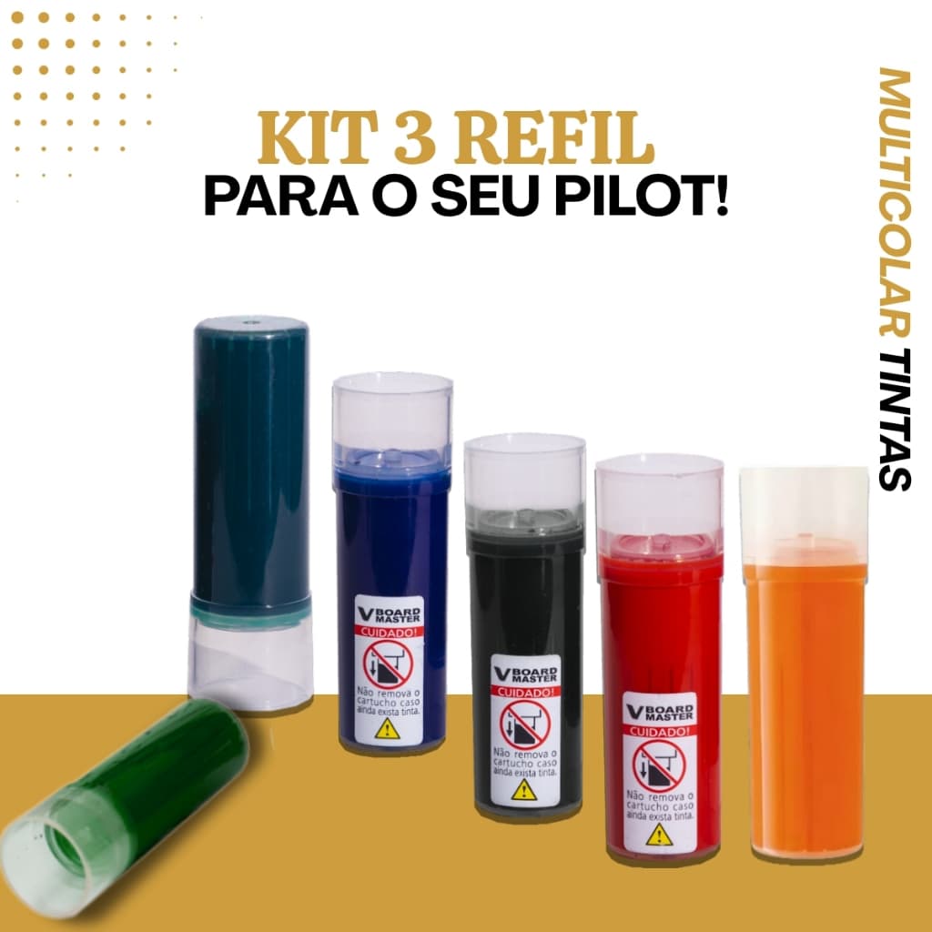 Refil para Pincel Marcador Pilot Board Master quadro branco - kit 6 unidades