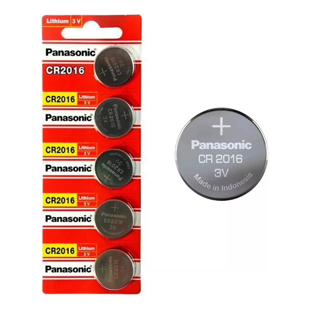 Pilha CR2016 3V Panasonic Bateria Moeda 05 unidades Relogio Controle Remoto