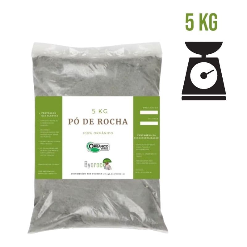 Pó de Rocha Rochagem Adubo Orgânico 5kg Envio Imediato