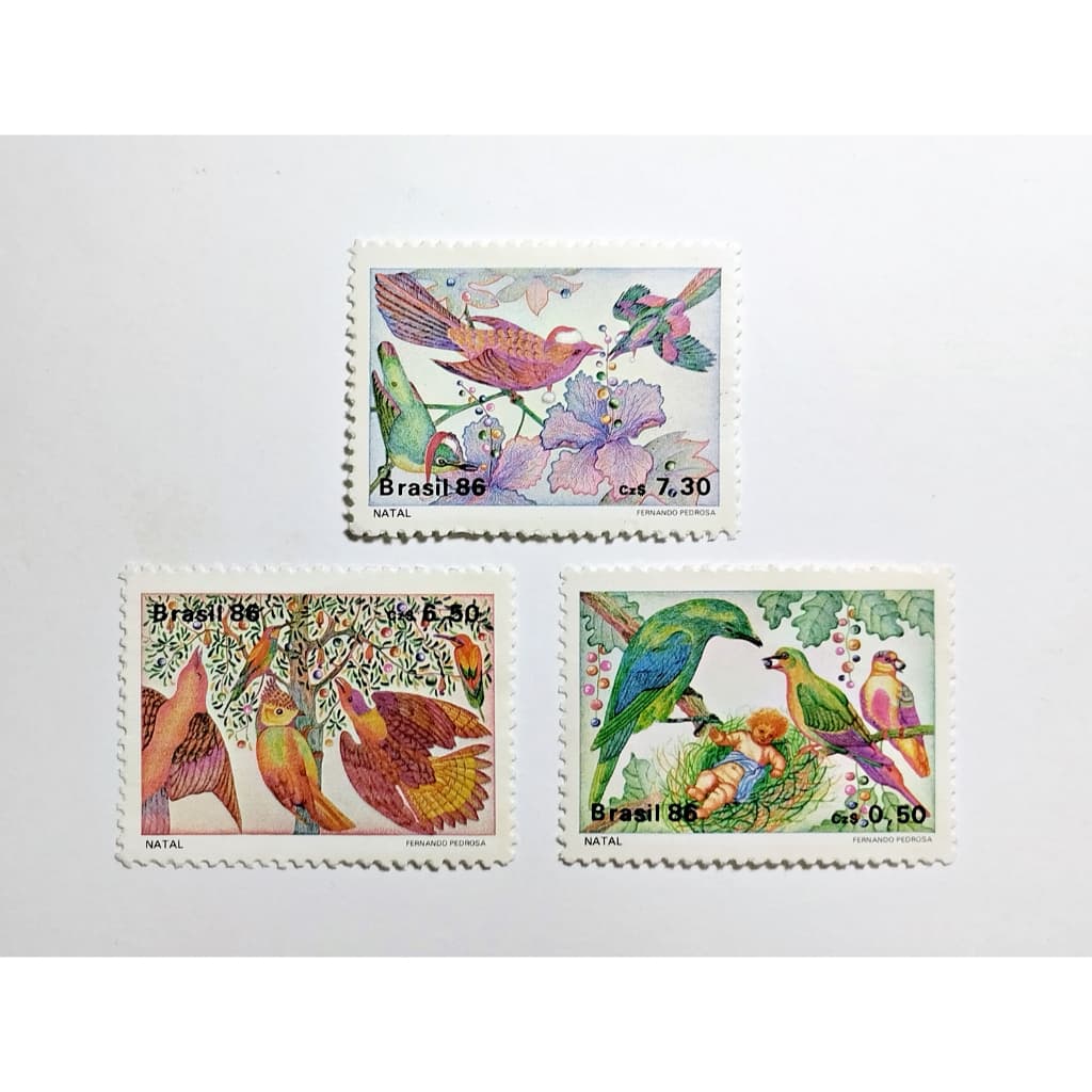 Selos Postais Novos Brasil Coleção ( Natal 86 Pássaros ) 1986