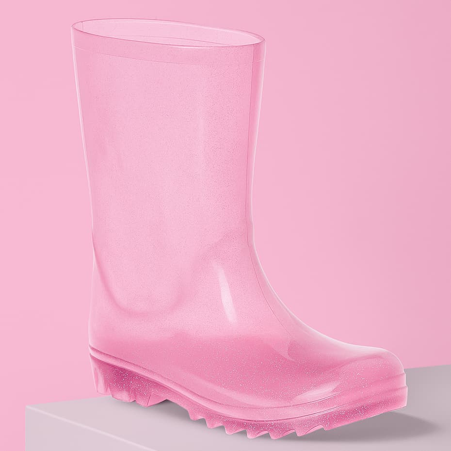 Galocha Cano Alto Feminina Transparente Com E Sem Glitter Para Meninas Estilosas Promoção