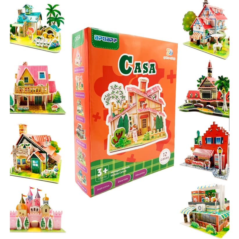 Casinha Miniatura De Montar 3d Castelo De Princesa Infantil