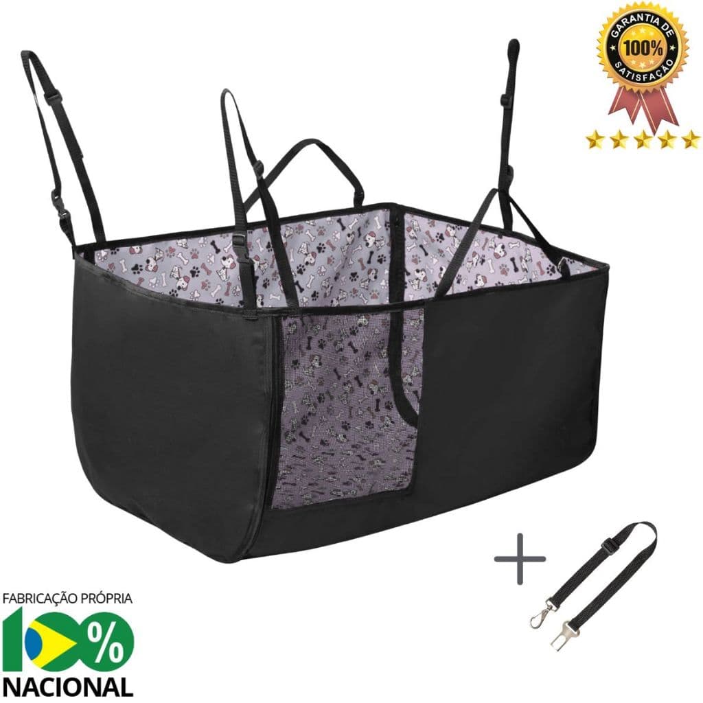 Capa Para Proteção Protetora Banco Do Carro Impermeável Pet  Cão Gato - Média Dois Assentos + Cinto
