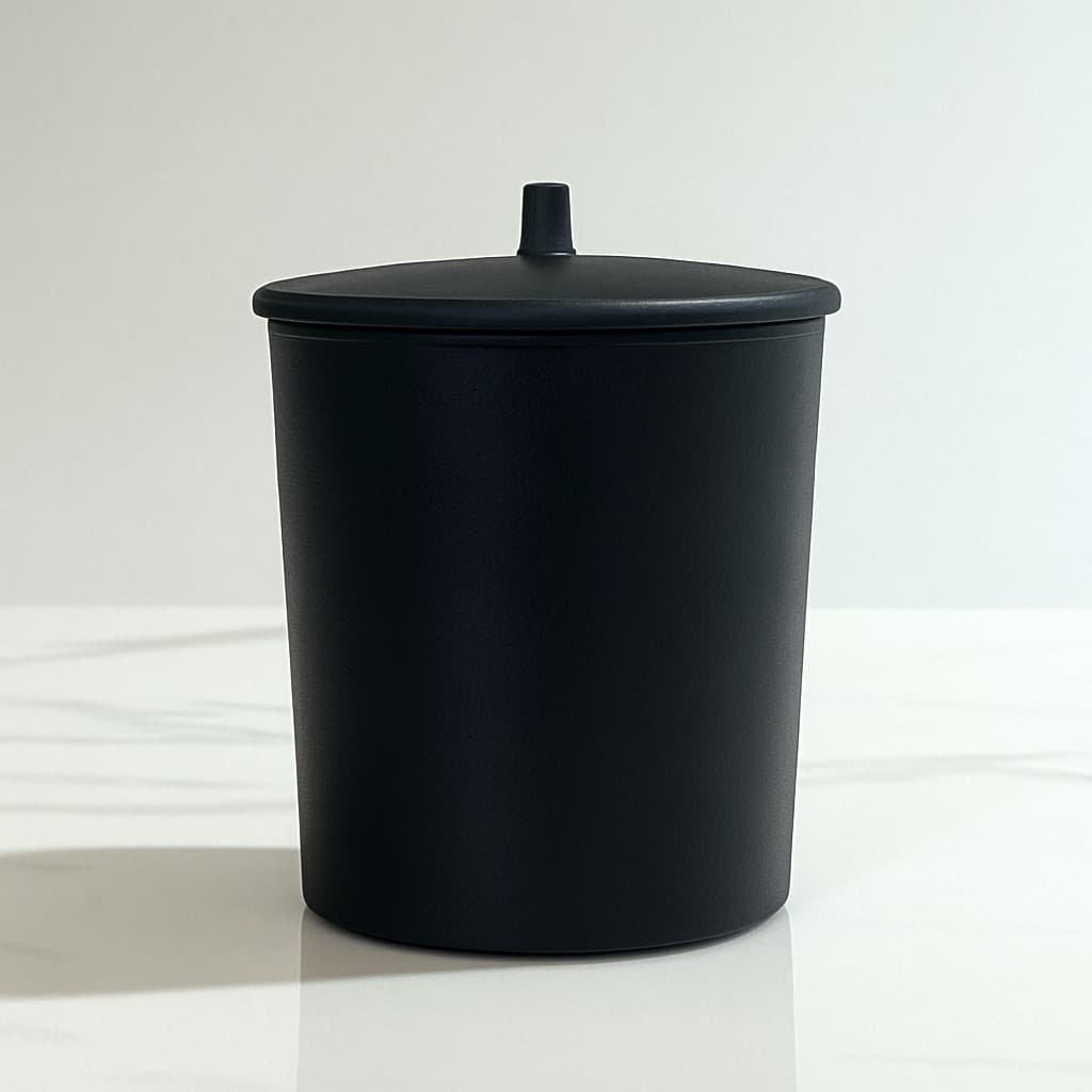Lixeira de Cozinha Banheiro Escritório 5 Litros Preta Tampa Preta
