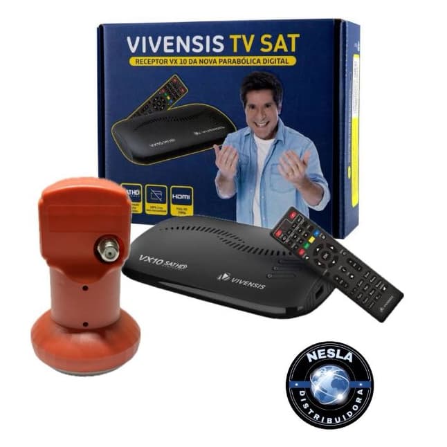 KIT - 1 RECEPTOR DE TV VIVENSIS VX10 FULL HD + LNBF SIMPLES UNIVERSAL VIVENSIS
