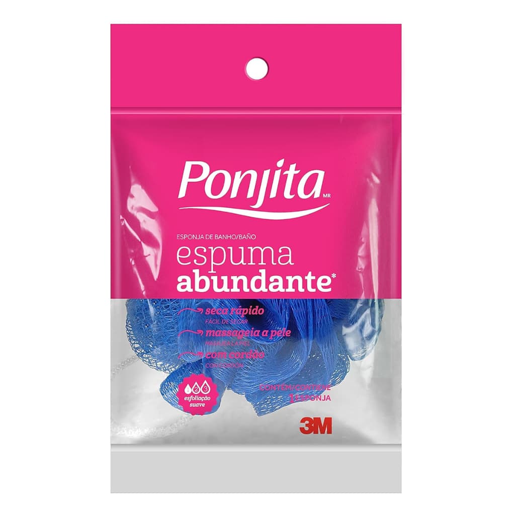 Esponja Banho Ponjita Luxo com 1 Unidade Cores Sortidas