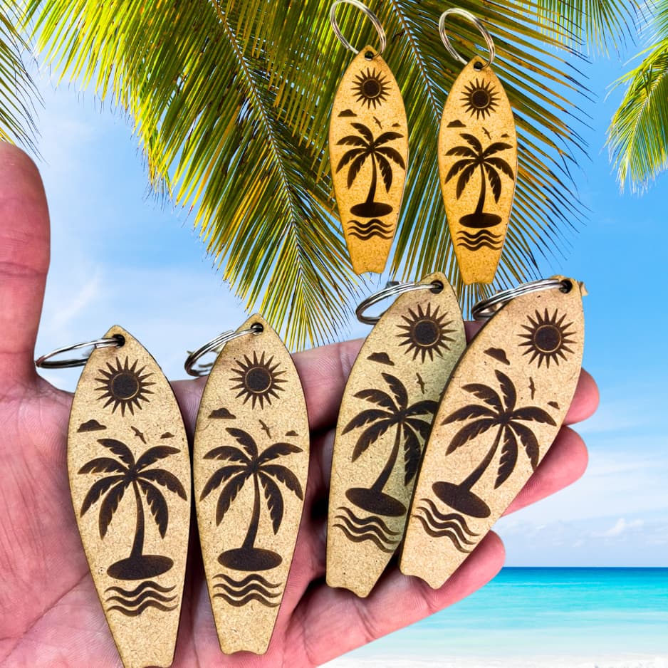 Chaveiro Prancha de Surf Madeira MDF Com Argola Lembrancinha Praia Mar Festas Aniversário Atacado