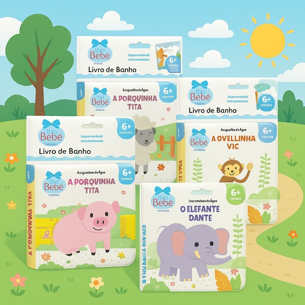 Livro de Banho Amiguinhos da Água - Kit com 4 Livros