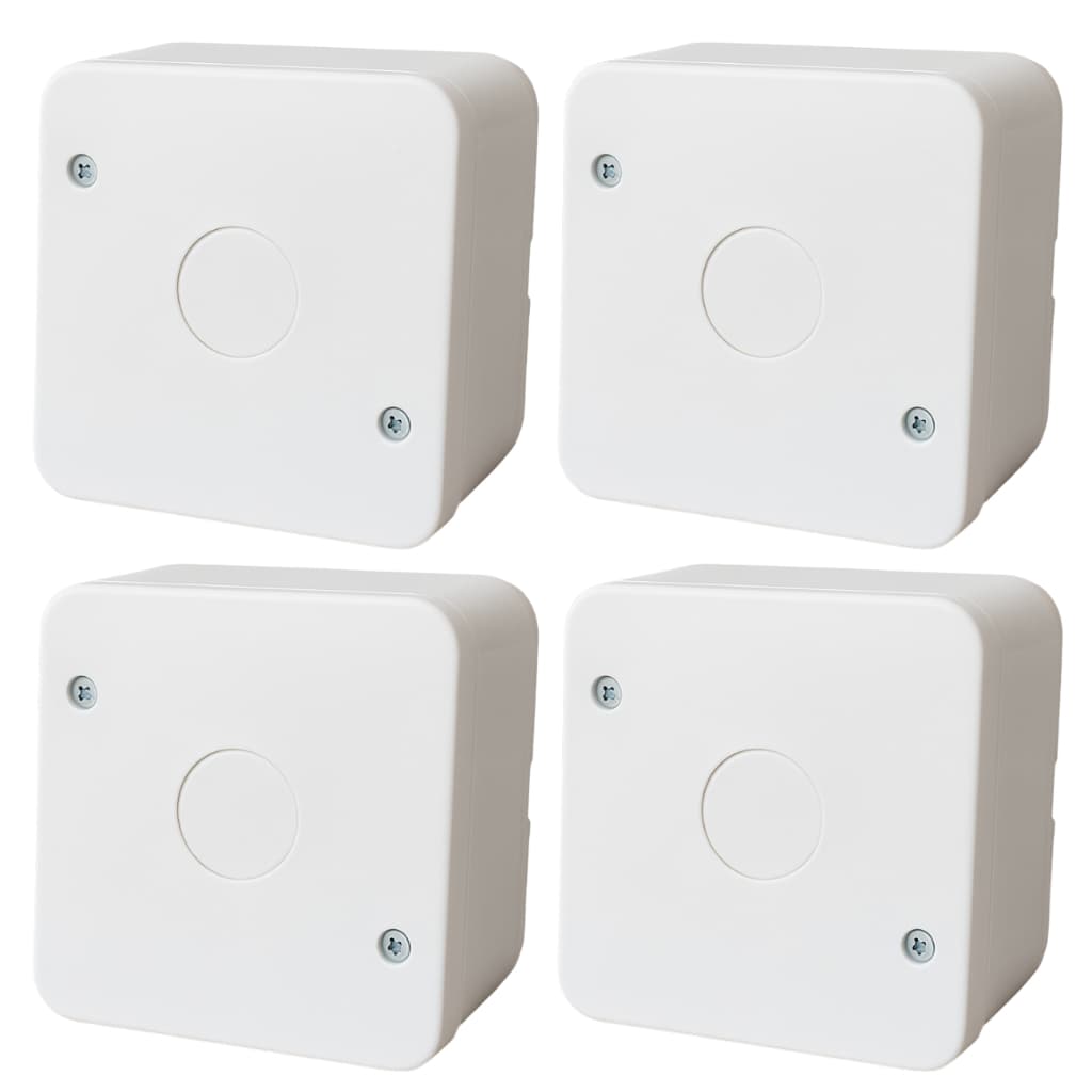 Jogo 4 Caixas Plástica Organizadora CFTV Sobrepor P/ Câmeras De Segurança Conectores