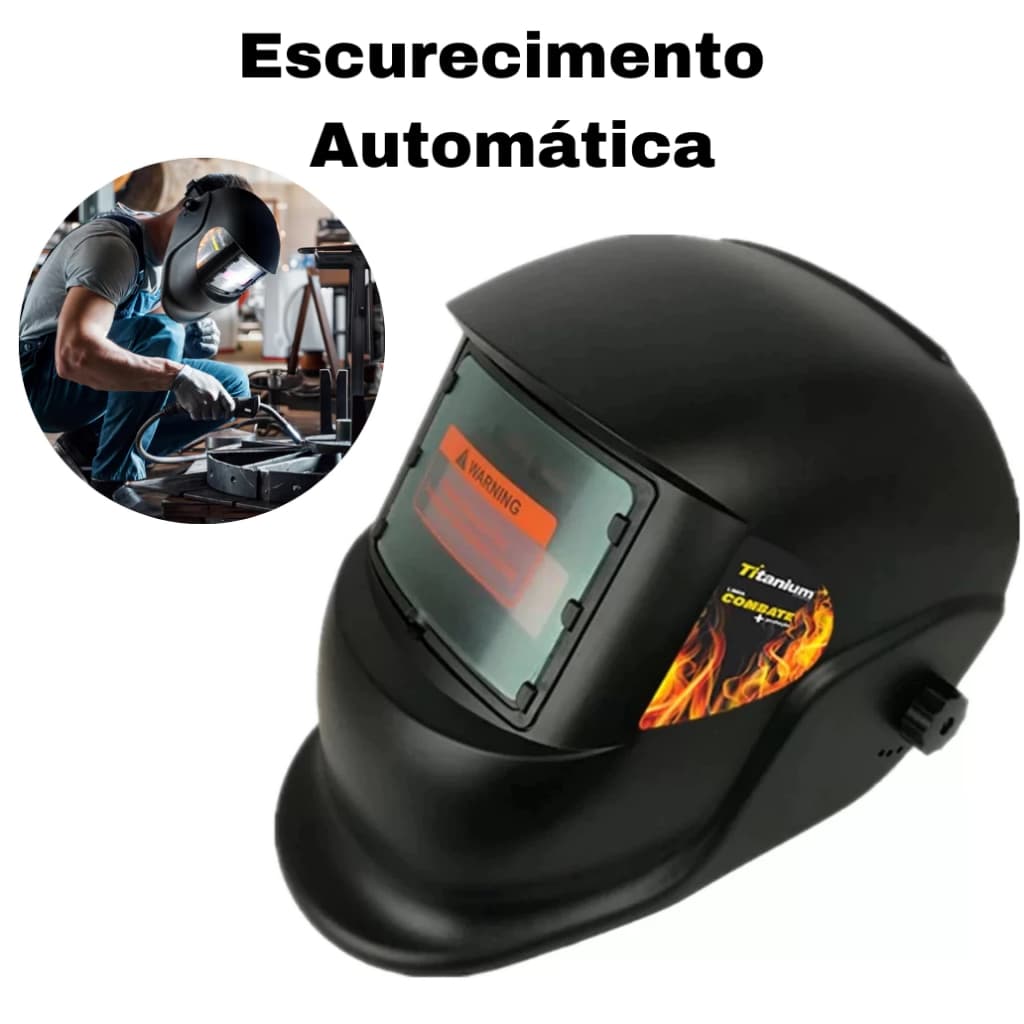 Máscara De Solda #11 Titanium Automática Escurecimento Automático New Capacete Profissional
