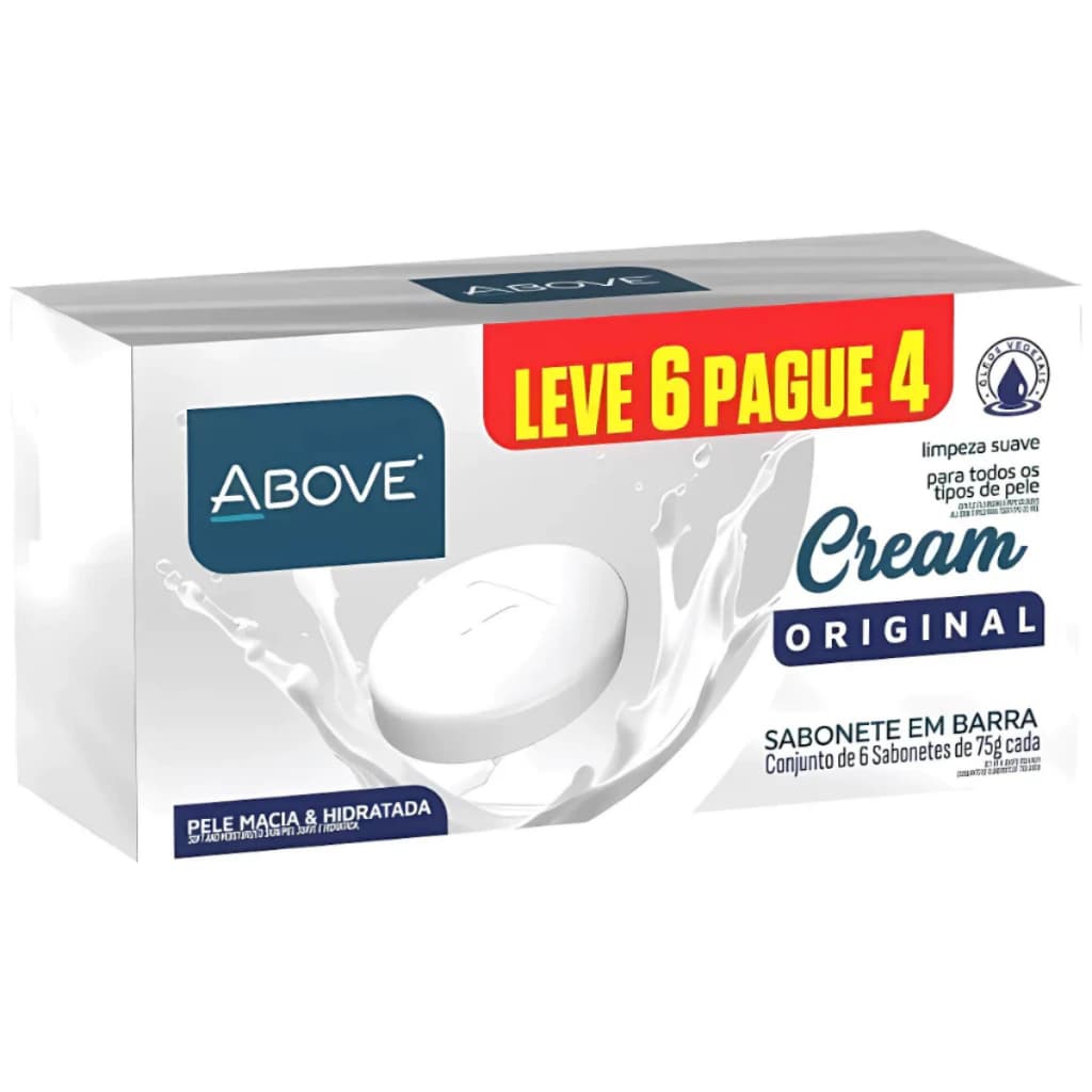 Pack C/6 Sabonete Barra Above Cream Original 75g cada