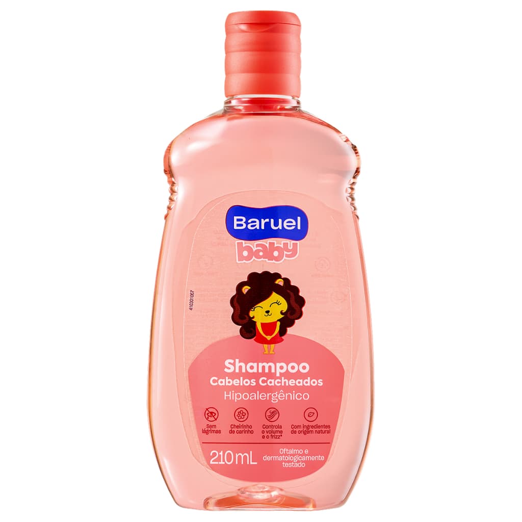 Shampoo Infantil Baruel Baby Cabelos Cacheados Com 210ml