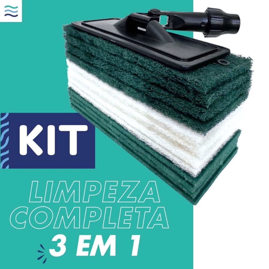 Kit Limpeza Completa 3 em 1 Suporte LT + Fibras Bucha Esponja Abrasiva Verde Limpeza Leve e Pesada