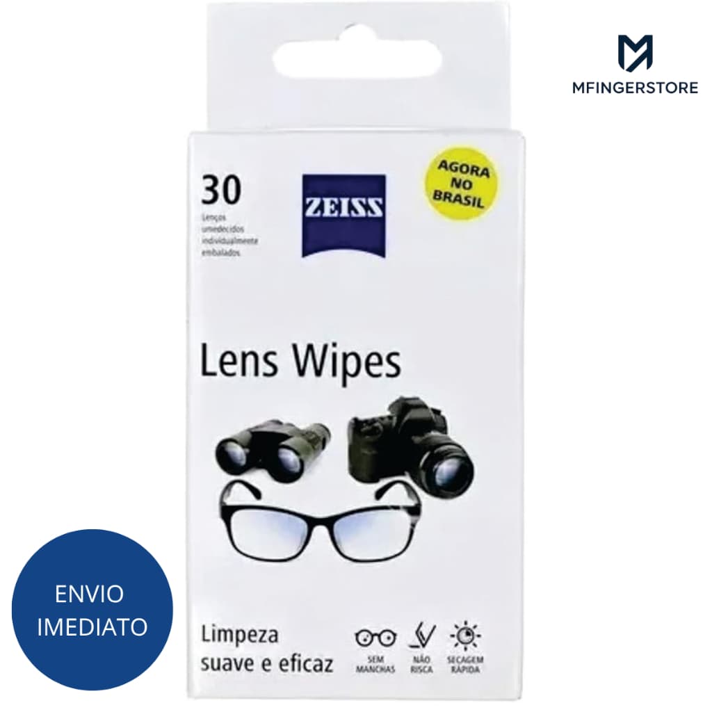Lens Wipes Zeiss Lenços Umedecidos para Limpeza de óculos de grau e solar  Lentes de maquina fotográficas Telas celular