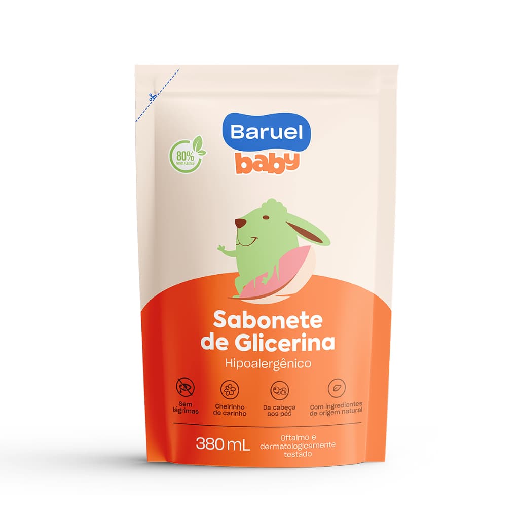 Sabonete Líquido Infantil Baruel Baby Glicerina Refil Com 380ml