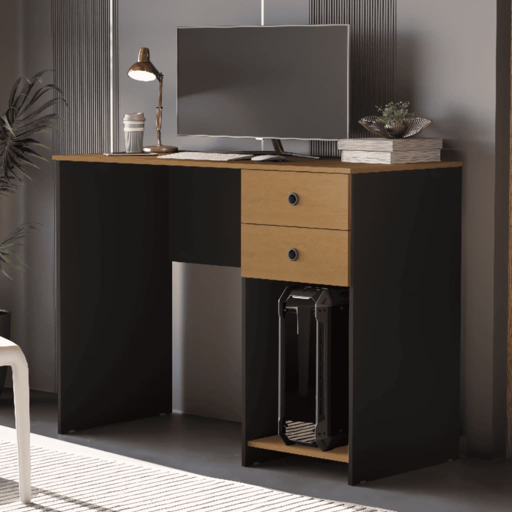 Escrivaninha para Computador com 2 Gavetas e Suporte para CPU Estudo Escritório Mesa Gamer