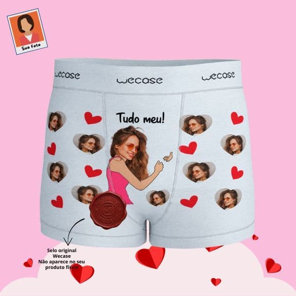 Cueca Personalizada com Foto da Namorada Presente Criativo Casal Namorado Marido | WECASE