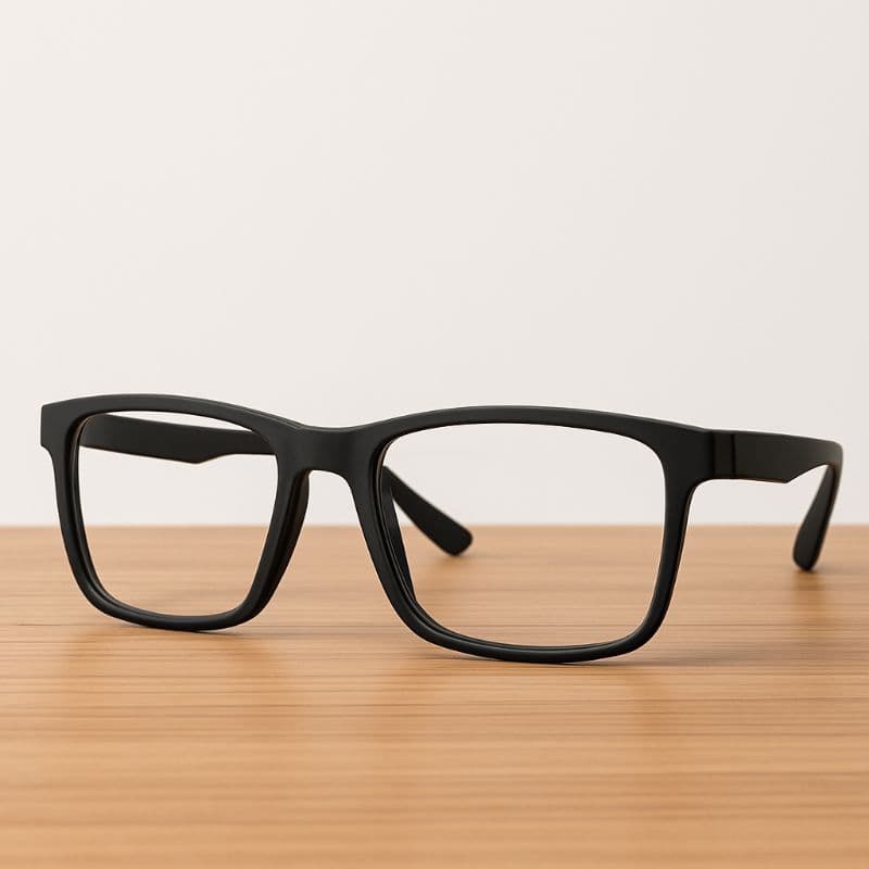 Óculos Preto Fosco Sem Grau Emborrachado Reforçado Leve Leitura Gamer Estética