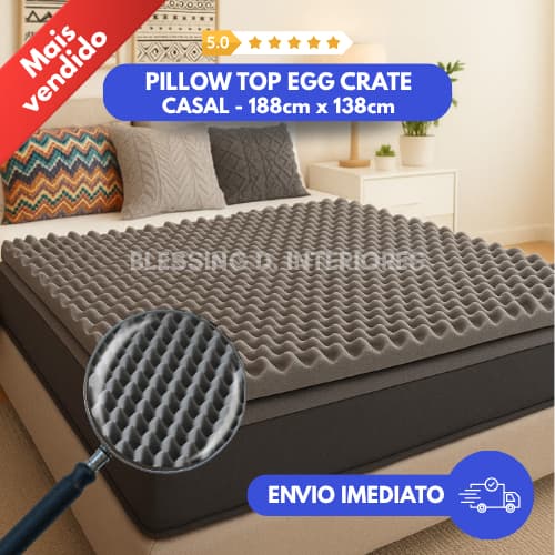 Colchão Massageador Pillow Casca De Ovo Anti-escaras Caixa De Ovo Casal Cinza 188x138 Ortobom