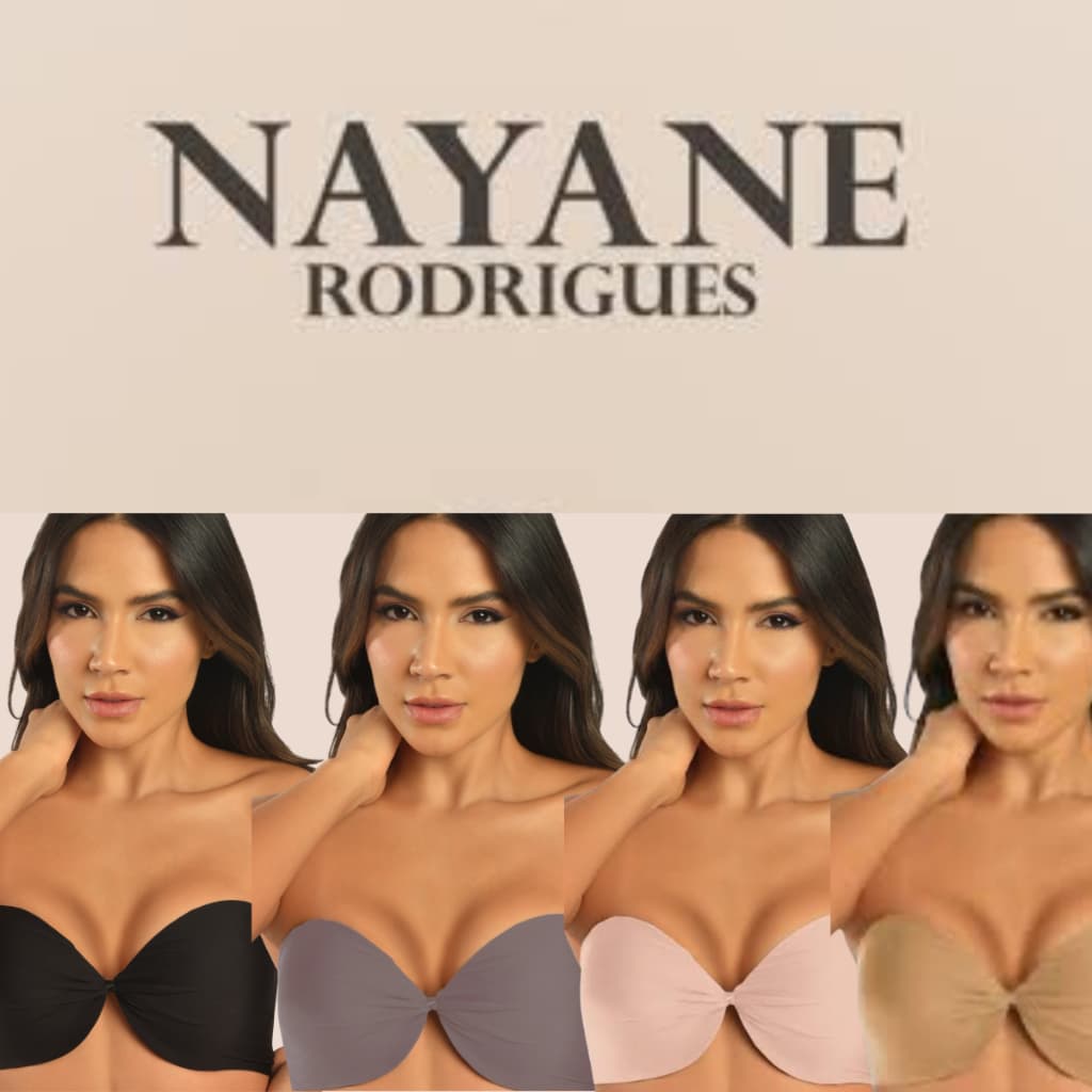 Sutiã Tomara Que Caia Nayane Rodrigues Sem Alças Com Bojo e Alta Sustentação – Invisível