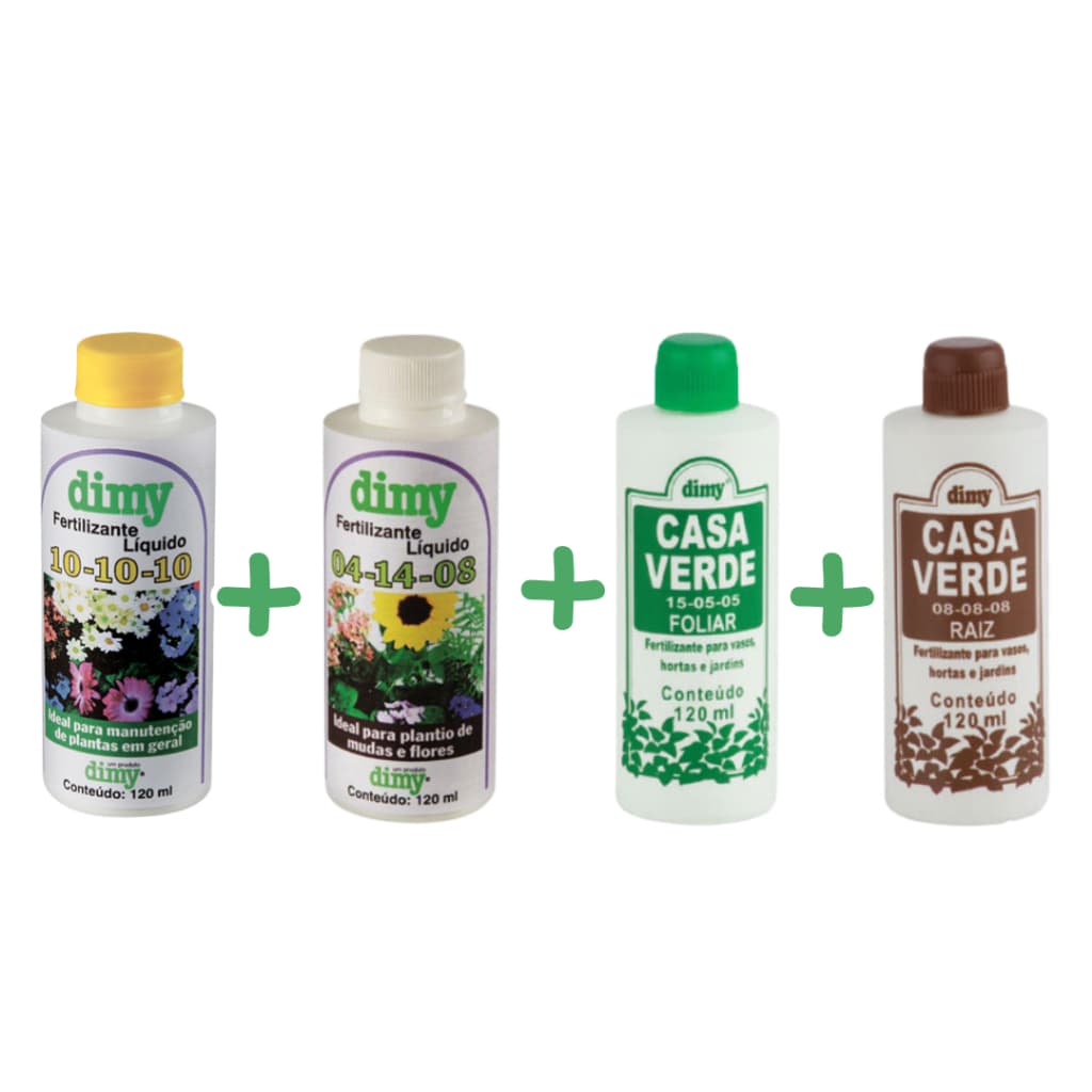 Kit Adubo Fertilizante 10-10-10 + 04-14-08 + Foliar + Raiz - TUDO O QUE SUA PLANTA PRECISA