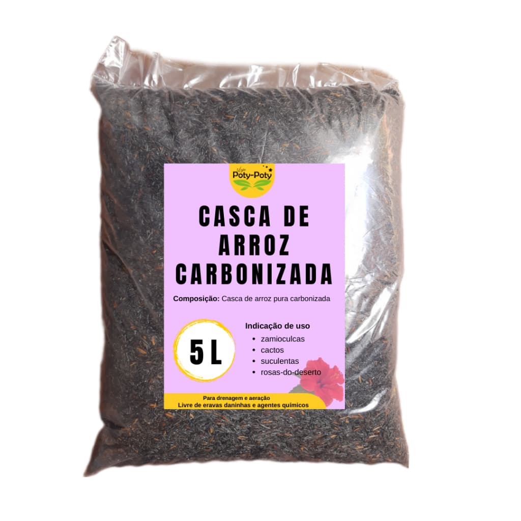 Casca de Arroz Carbonizada Pura Substrato