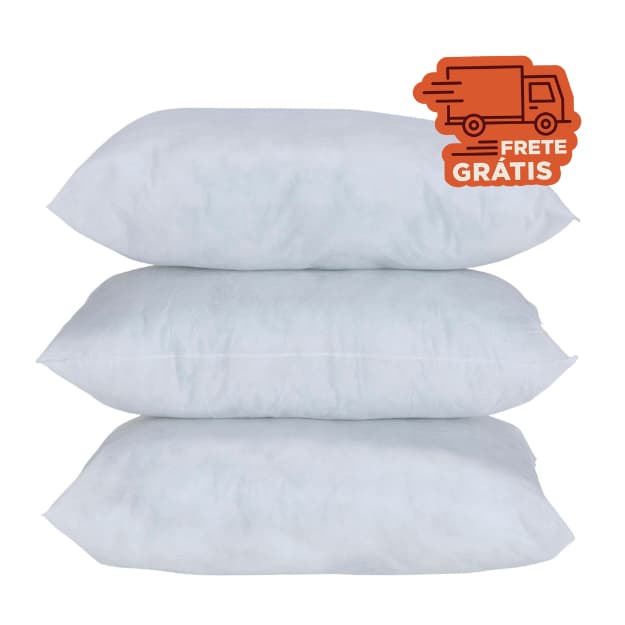 kit 3 travesseiros manta 100% Mista Siliconizada
