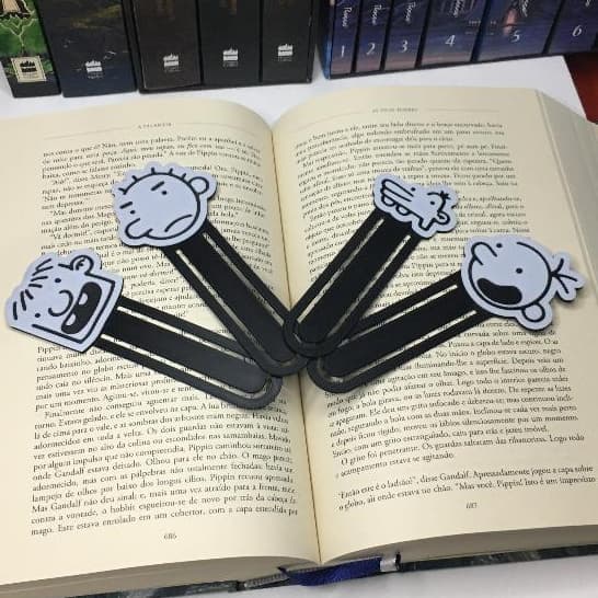 Marcador de Páginas Diário de Um Banana Marca Texto Cadernos Revistas Jeff Kinney Greg Heffley Livro